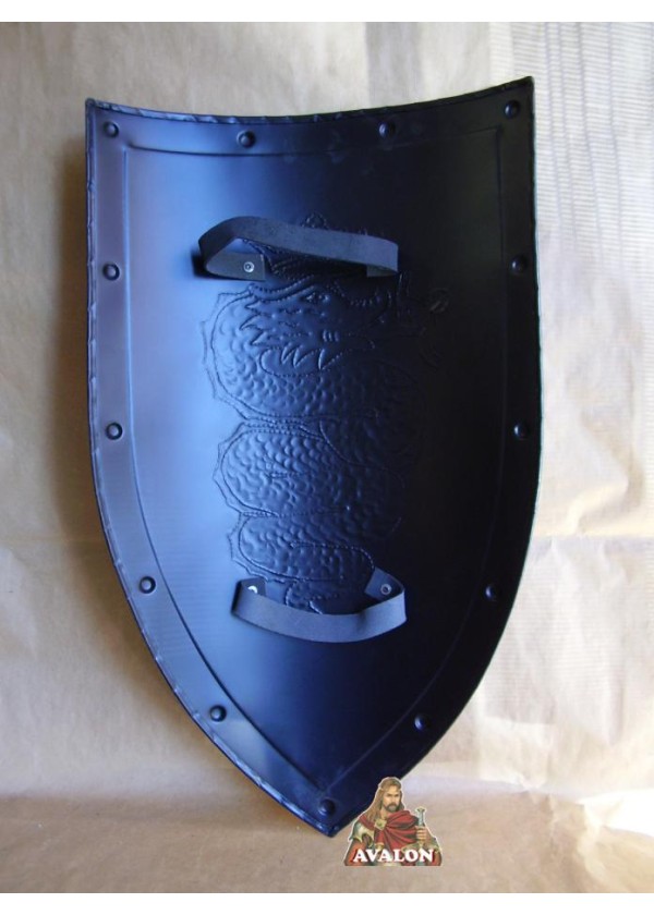Bouclier médiévale avec le serpent des Visconti