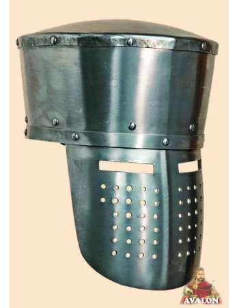 Heaume à Timbre Plat - Heaume Médiéval