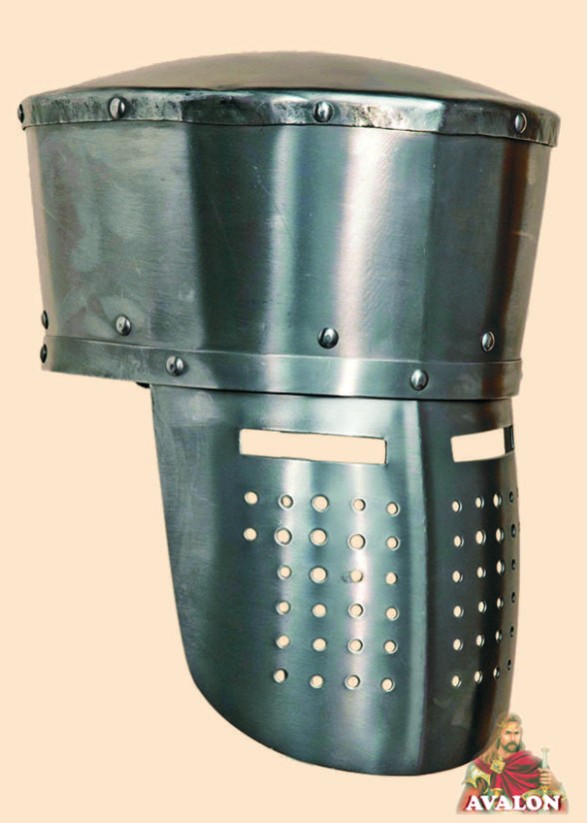 Heaume à Timbre Plat - Heaume Médiéval