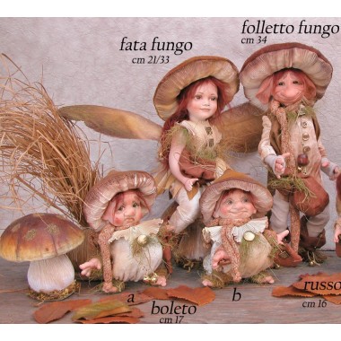 Poupée Elfe Champignon, Poupée Porcelaine Collection, 34 cm