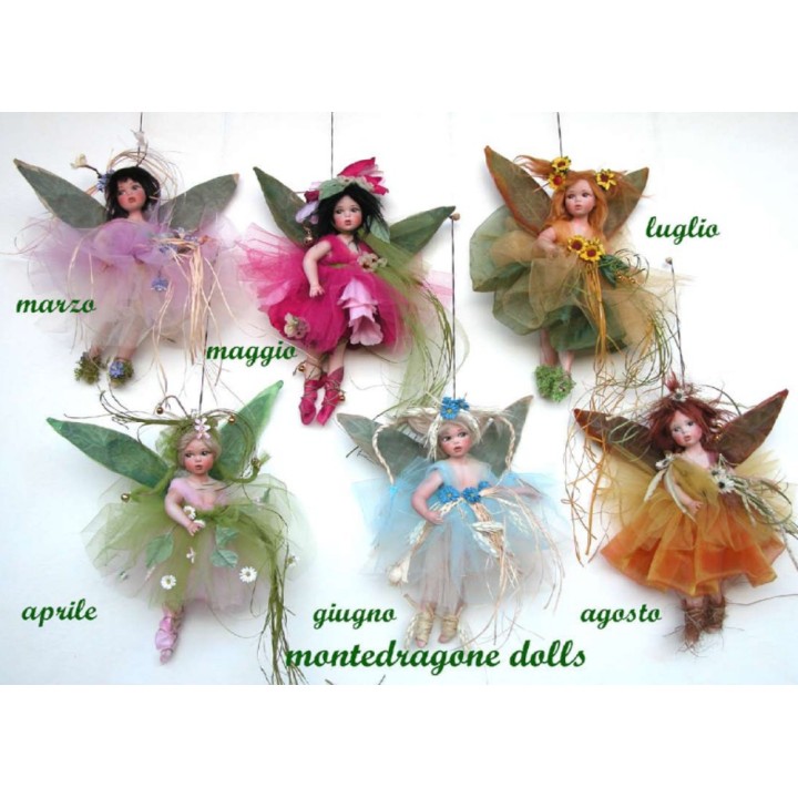 Fée Mars, Poupée fée en porcelaine de 28 cm