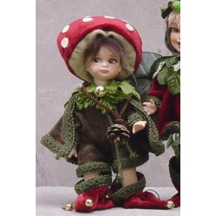 Poupée Elfe Champignon, 20 cm - Poupée Porcelaine Collection