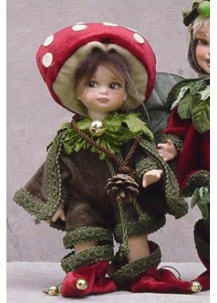 Poupée Elfe Champignon, 20 cm - Poupée Porcelaine Collection