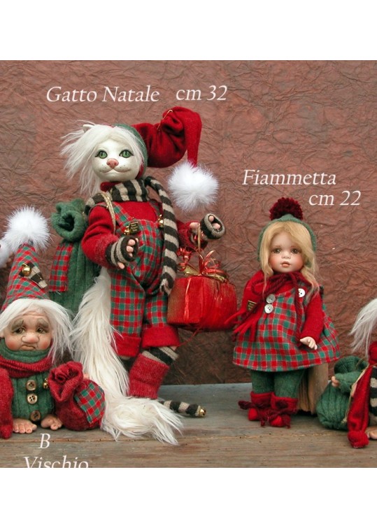 Chat de Noel - Poupée Porcelaine Collection