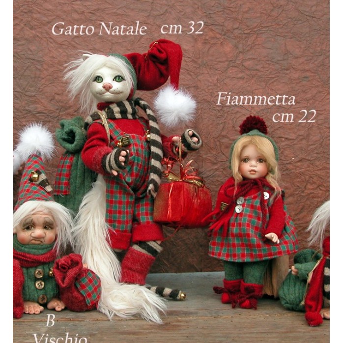 Chat de Noel - Poupée Porcelaine Collection