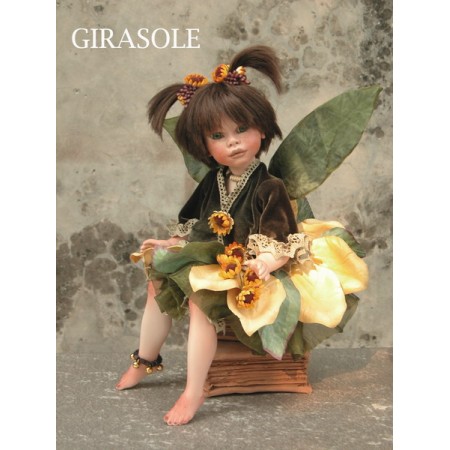 Fée Tournesol, Poupée fée en porcelaine de 36 cm