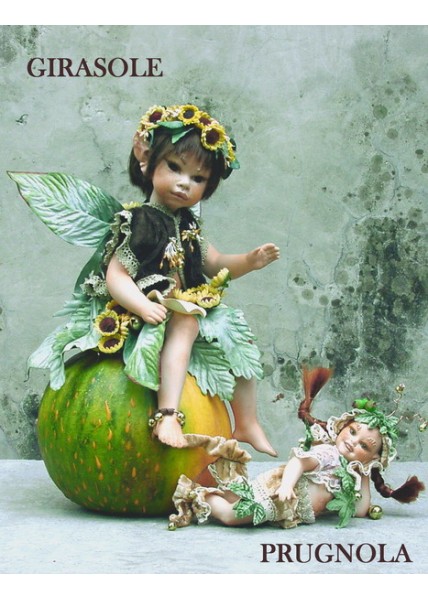 Fée Tournesol, Poupée fée en porcelaine de 36 cm
