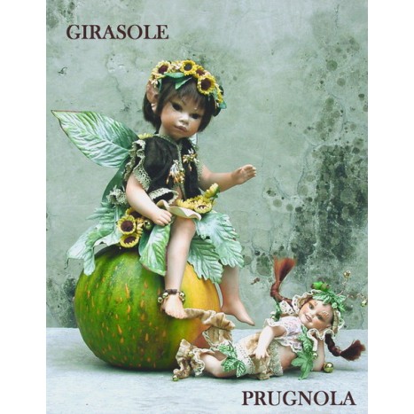 Fée Tournesol, Poupée fée en porcelaine de 36 cm