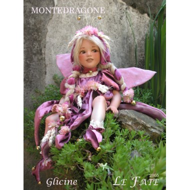 Fée Glycine, Poupée fée en porcelaine de 36 cm