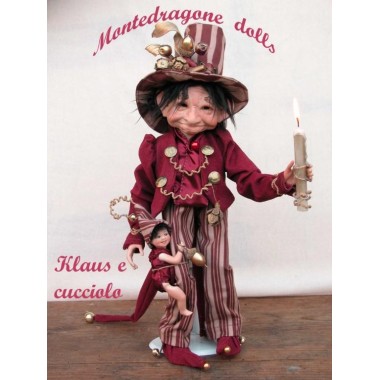 Klaus avec chiot, Poupée Porcelaine Collection