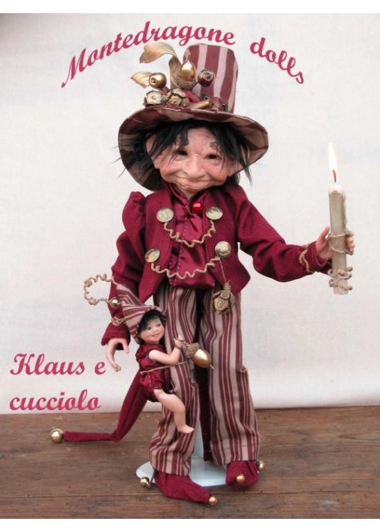 Klaus avec chiot, Poupée Porcelaine Collection