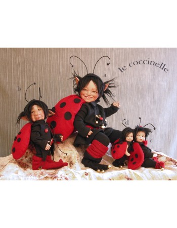 Poupée Porcelaine - Fée Coccinelle - 23/30 cm