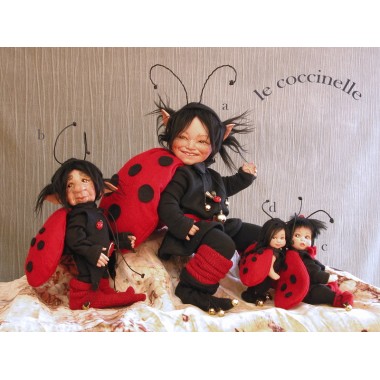 Poupée Porcelaine - Fée Coccinelle - 23/30 cm