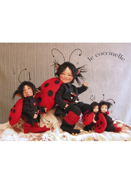Poupée Porcelaine - Fée Coccinelle - 23/30 cm