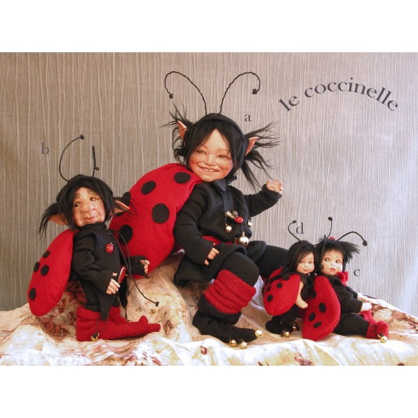 Poupée Porcelaine - Fée Coccinelle - 23/30 cm