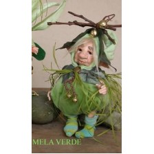 Poupée Elfe Pomme Verte, Poupée Porcelaine Elfe, 24 cm