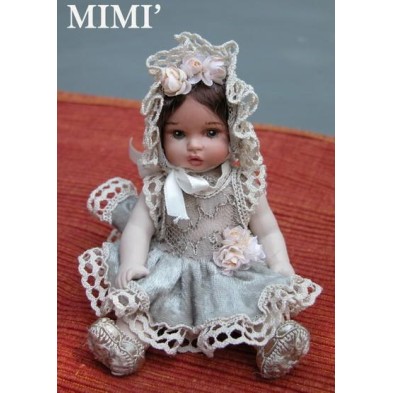 Mimi, Poupée Porcelaine de Collection - Hauteur 13 cm