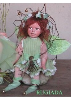 Fée rosée, Poupée fée en porcelaine de 26 cm