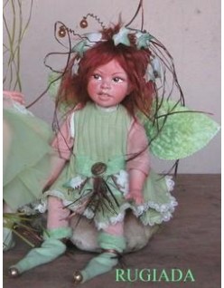 Fée rosée, Poupée fée en porcelaine de 26 cm