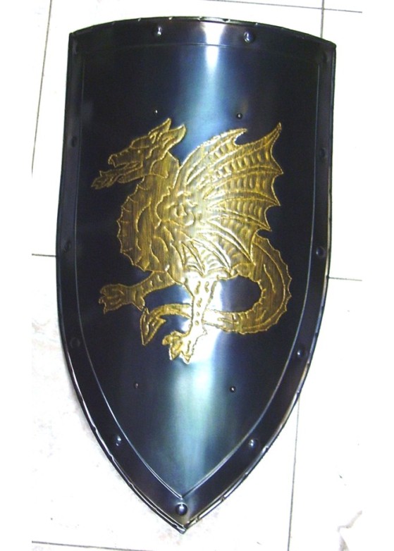 Bouclier médiévale - Bouclier avec Dragon Ailé