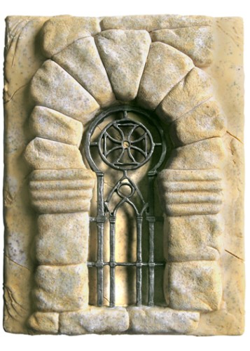  Tuile avec portail templier 20 x 15 cm