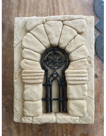  Tuile avec portail templier 20 x 15 cm