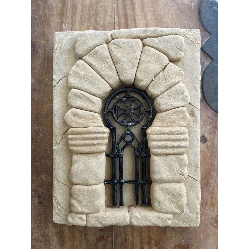  Tuile avec portail templier 20 x 15 cm