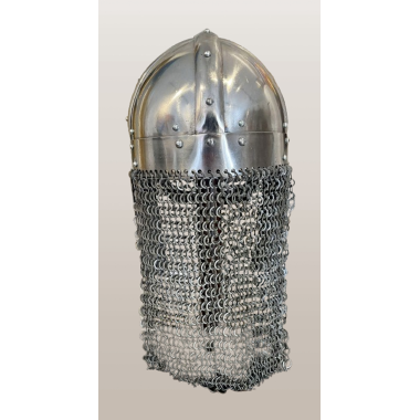 Casque viking à cotte de mailles rivetée