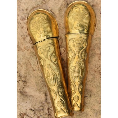 Grèves de la garde prétorienne en laiton estampé, paire