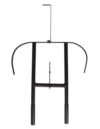 Support d'armure universel en métal avec un socle en bois foncé