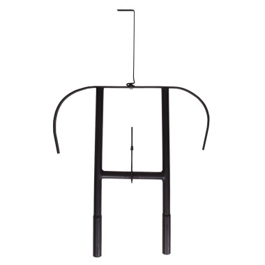 Support d'armure universel en métal avec un socle en bois foncé