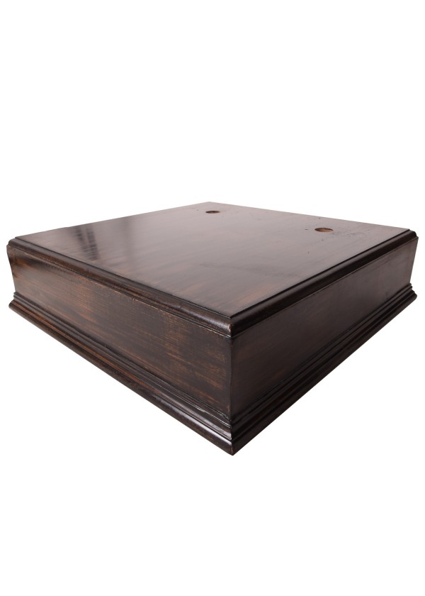 Support d'armure universel en métal avec un socle en bois foncé