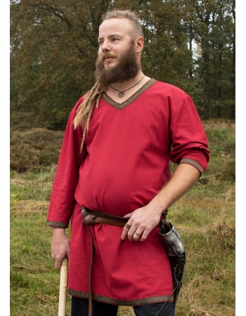 Tunique Viking - Tunique en coton, rouge foncé