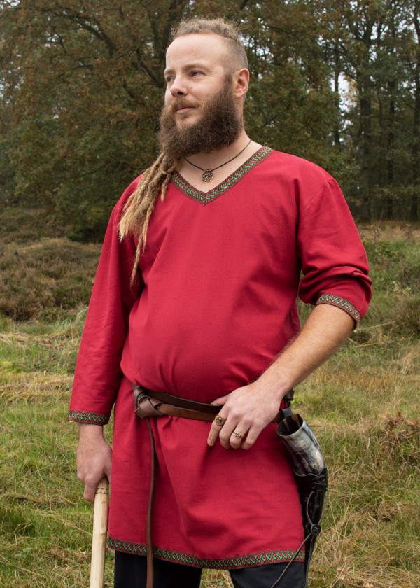 Tunique Viking - Tunique en coton, rouge foncé