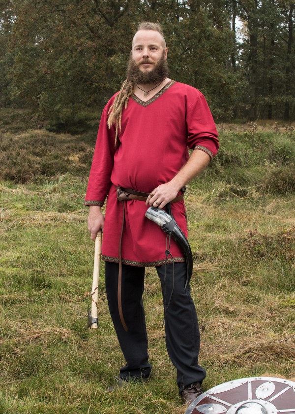 Tunique Viking - Tunique en coton, rouge foncé
