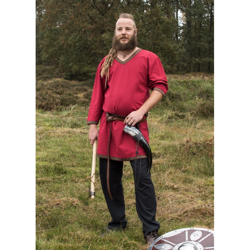 Tunique Viking - Tunique en coton, rouge foncé