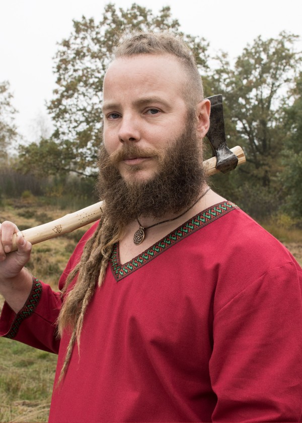 Tunique Viking - Tunique en coton, rouge foncé